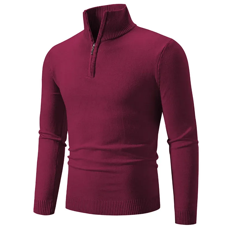 Men's Casual Slim Fit Quarter Zip Jumper with Elastic Collar | Ideal for Autumn/Winter