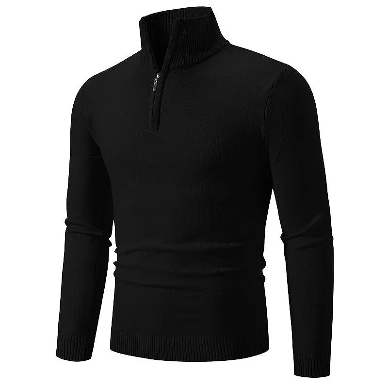 Men's Casual Slim Fit Quarter Zip Jumper with Elastic Collar | Ideal for Autumn/Winter