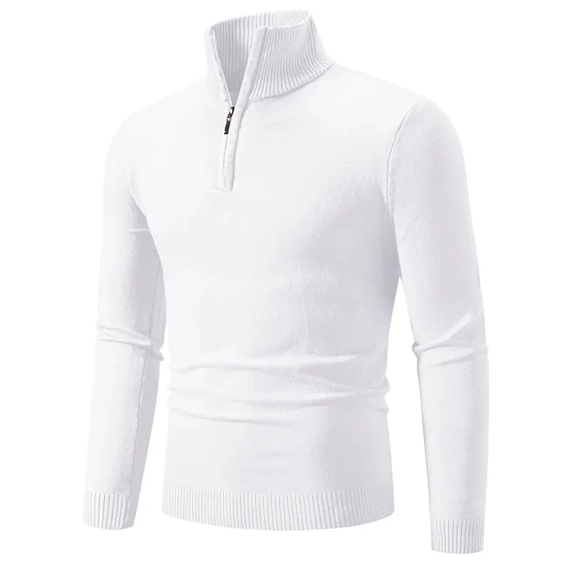Men's Casual Slim Fit Quarter Zip Jumper with Elastic Collar | Ideal for Autumn/Winter