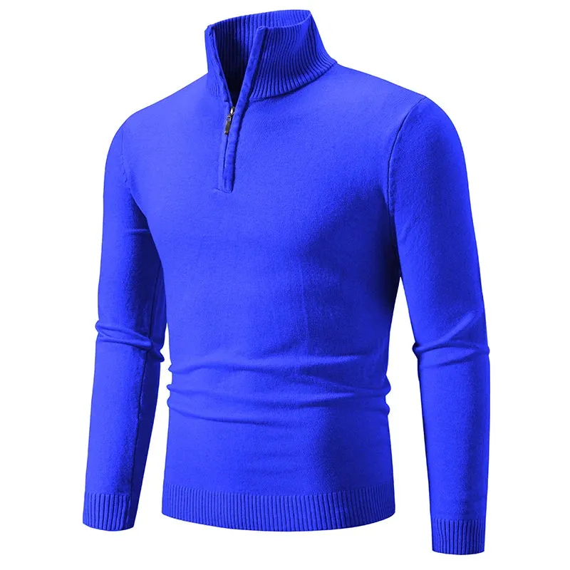 Men's Casual Slim Fit Quarter Zip Jumper with Elastic Collar | Ideal for Autumn/Winter