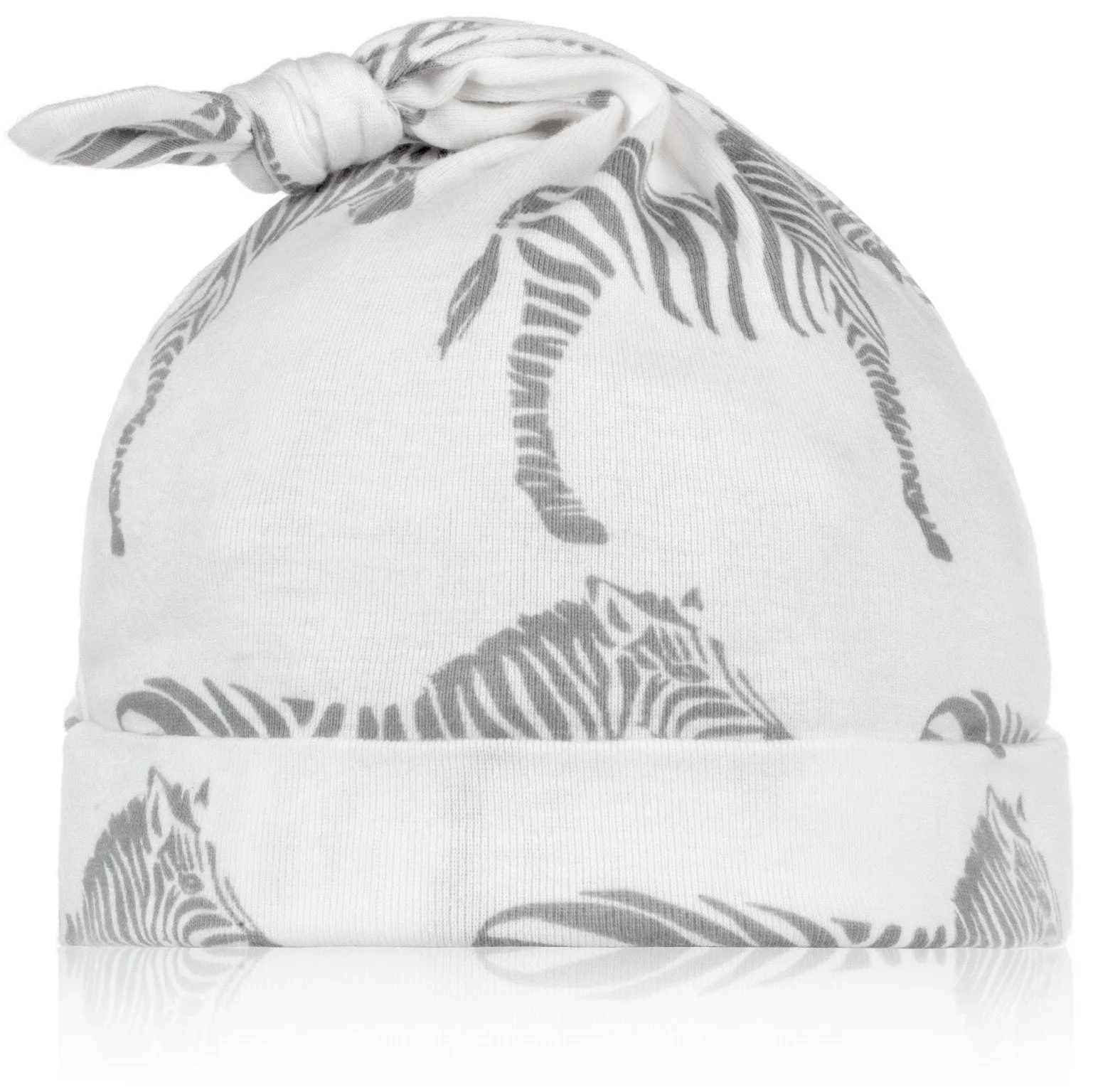 Milkbarn Organic Knotted Hat Grey Zebra