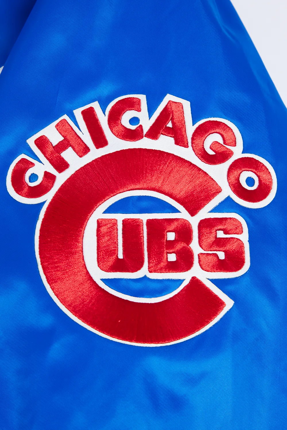 MLB CHICAGO CUBS BIG LOGO MEN'S SATIN JACKET (ROYAL BLUE)