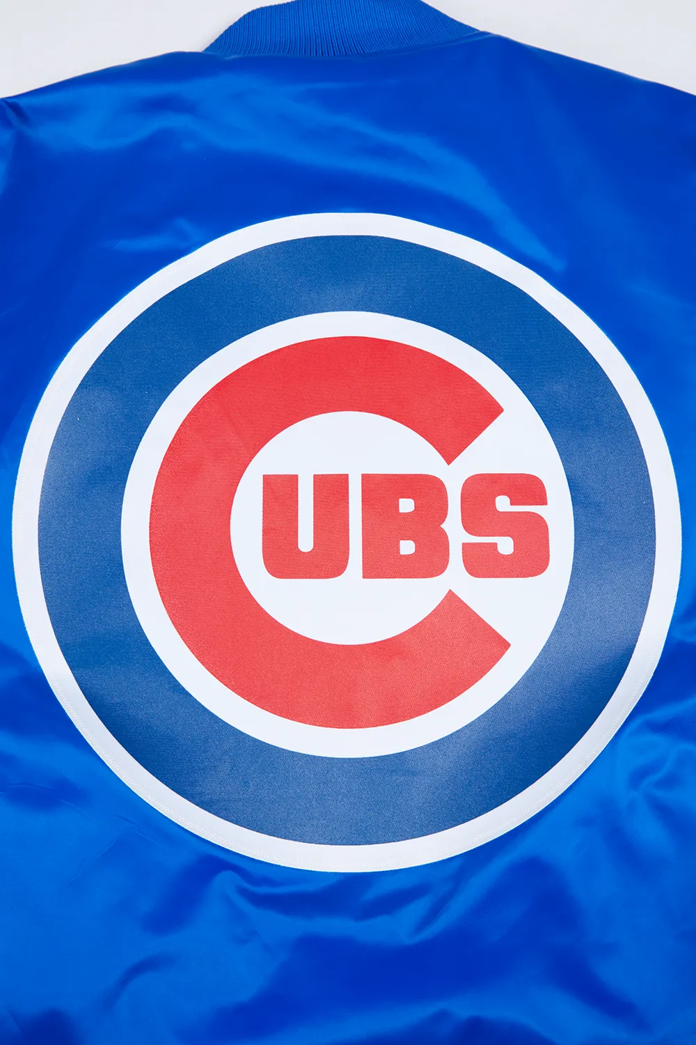 MLB CHICAGO CUBS BIG LOGO MEN'S SATIN JACKET (ROYAL BLUE)