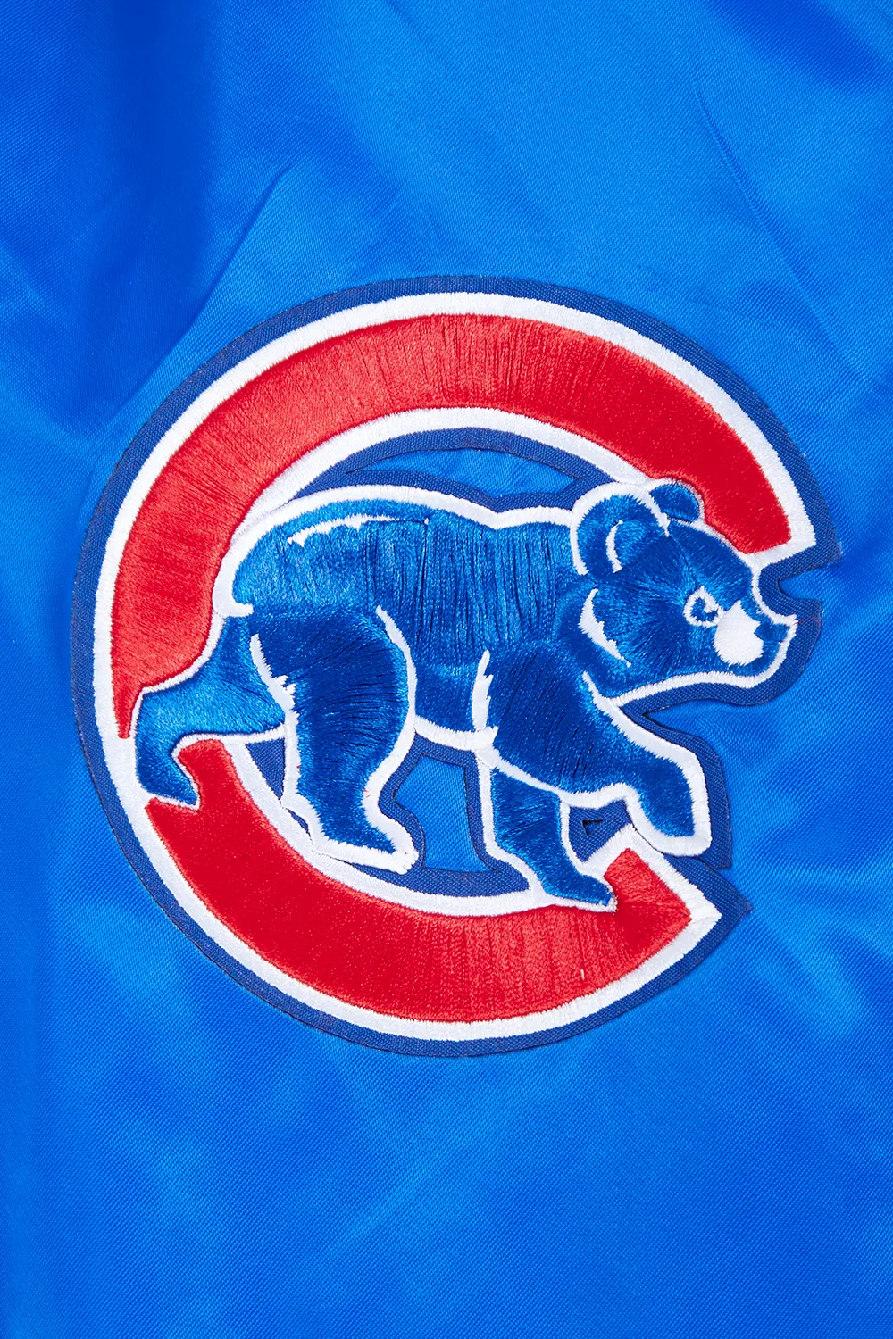 MLB CHICAGO CUBS BIG LOGO MEN'S SATIN JACKET (ROYAL BLUE)