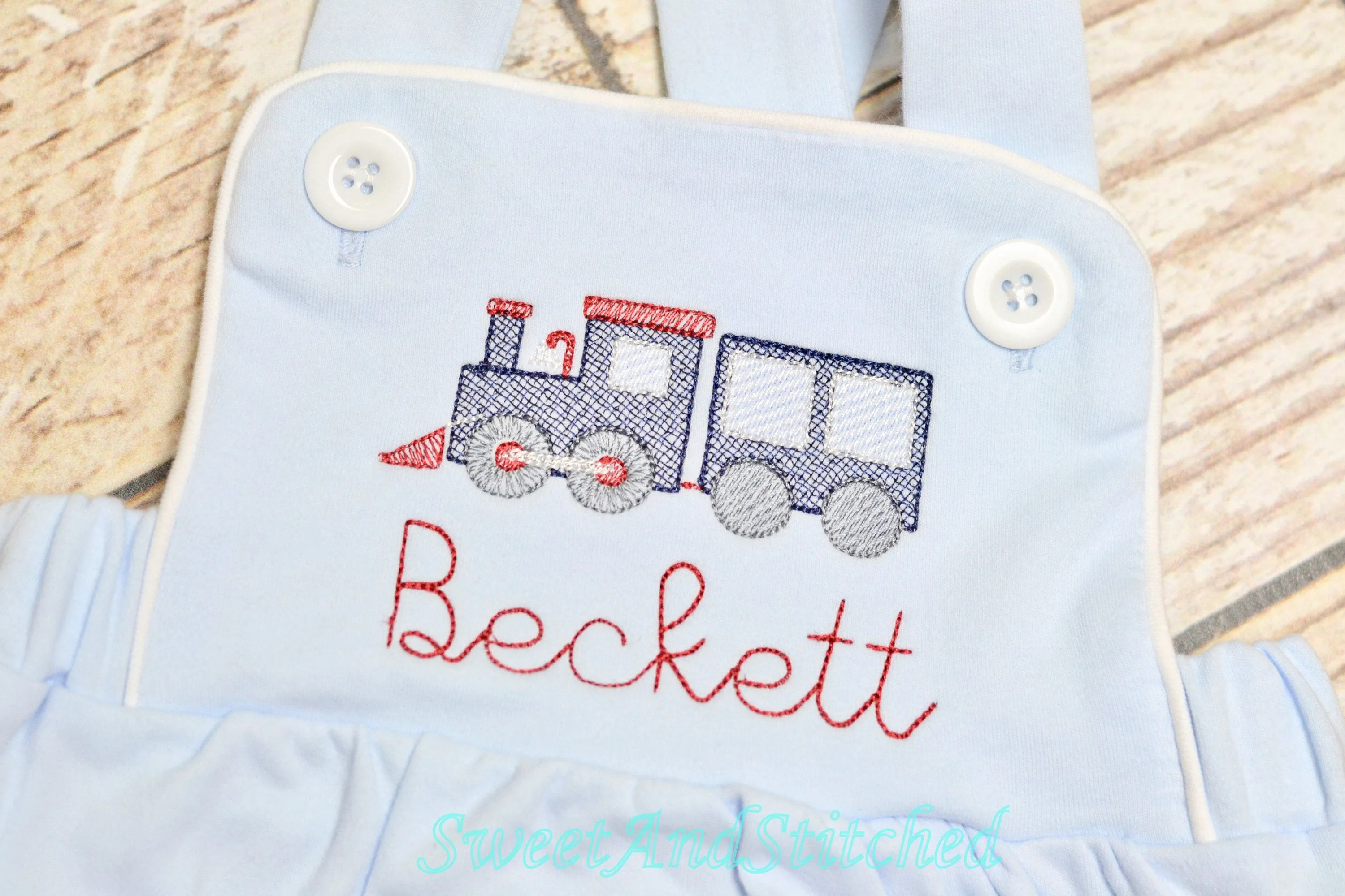 Monogrammed baby boy train outfit, monogrammed boys romper, 1st birthday train outfit, train cake smash outfit, boys cross backed bubble