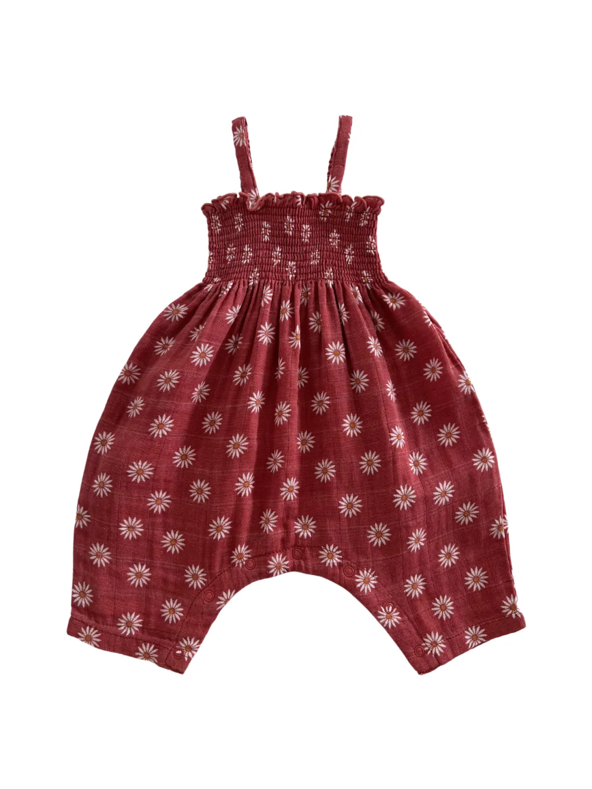 Muslin Smocked Romper, Daisy Dot
