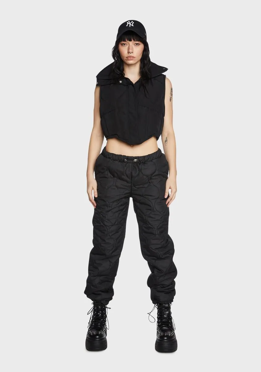 Nailed On Track Quilted Joggers