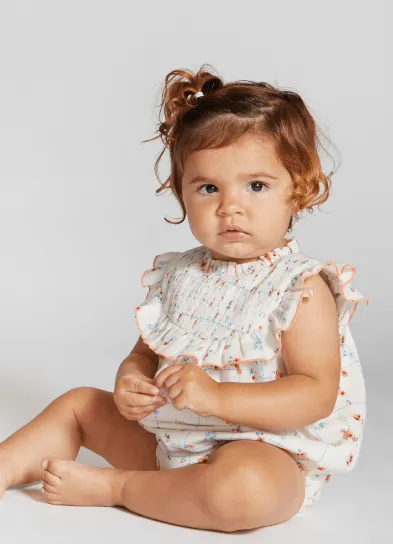 Nueces Charm Romper-Blue Plaid