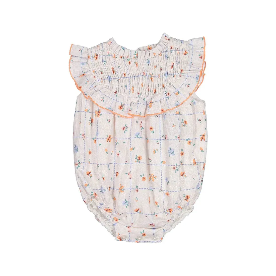 Nueces Charm Romper-Blue Plaid
