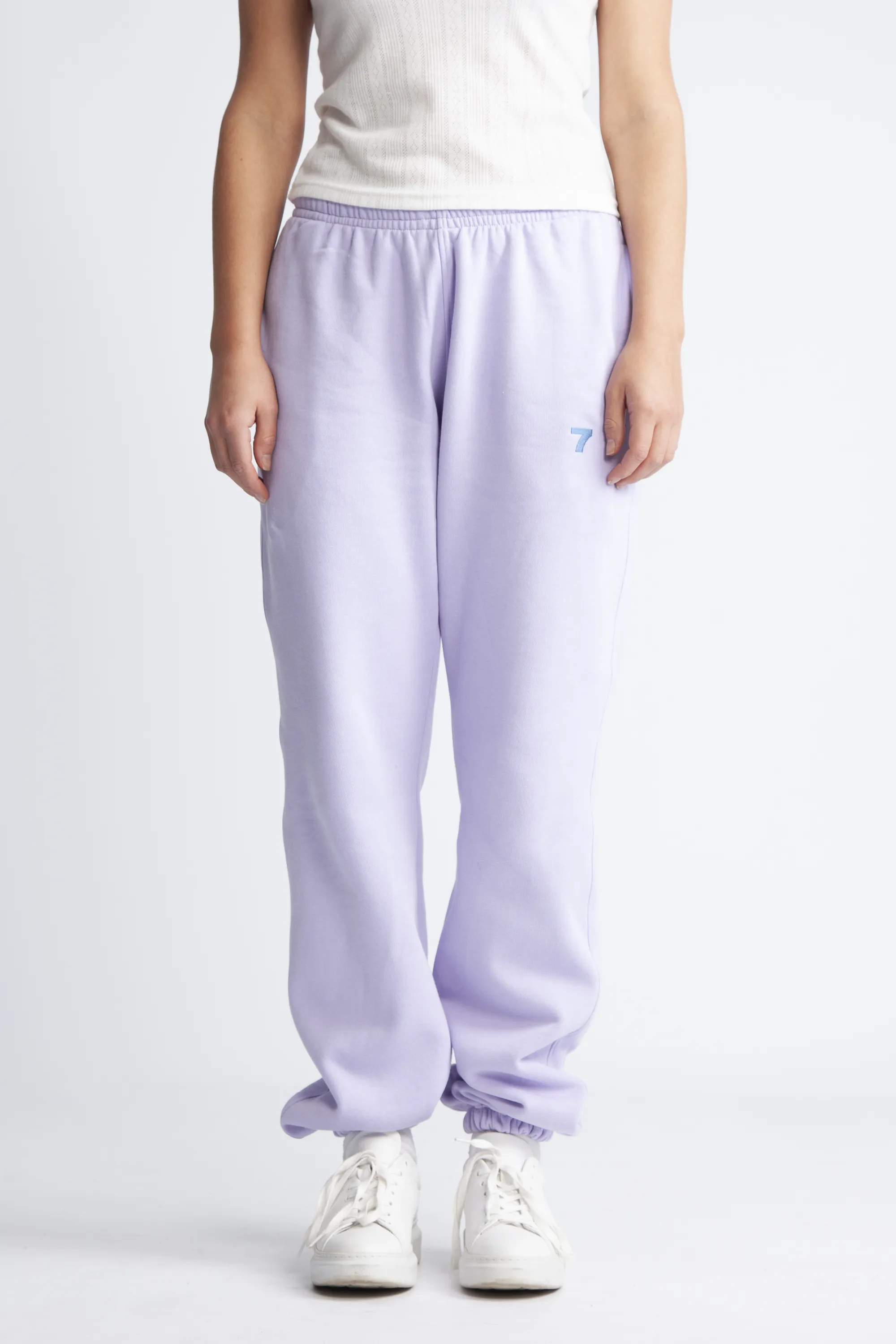 Organic Fitted Sweat Pants - Lavender