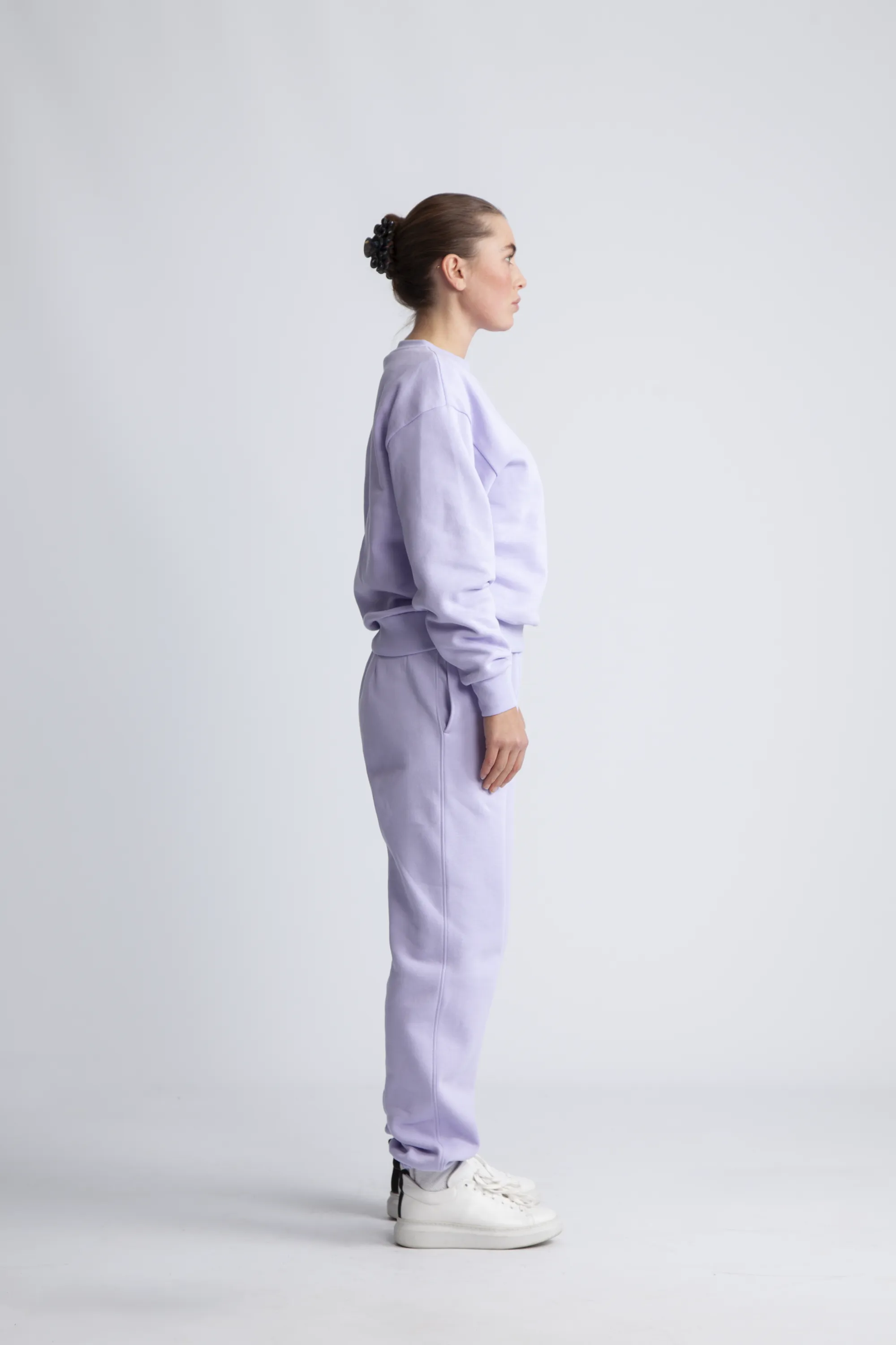 Organic Fitted Sweat Pants - Lavender