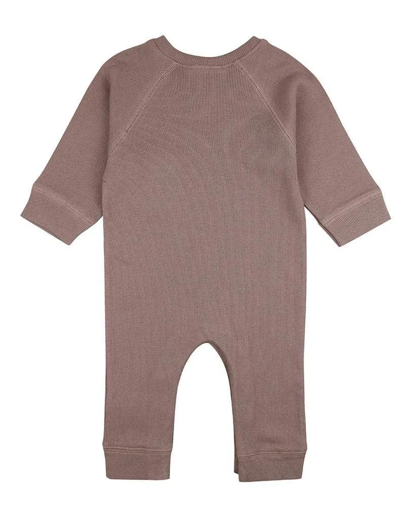 Organic Ribbed Long-Sleeve Romper