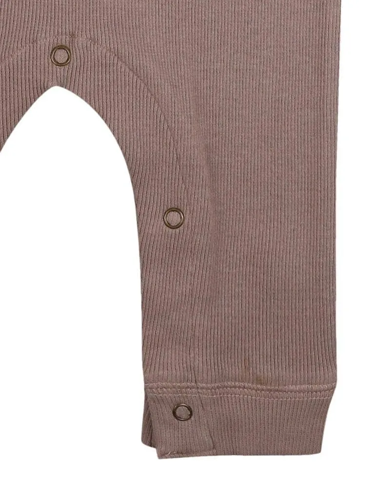 Organic Ribbed Long-Sleeve Romper