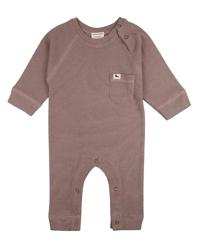 Organic Ribbed Long-Sleeve Romper