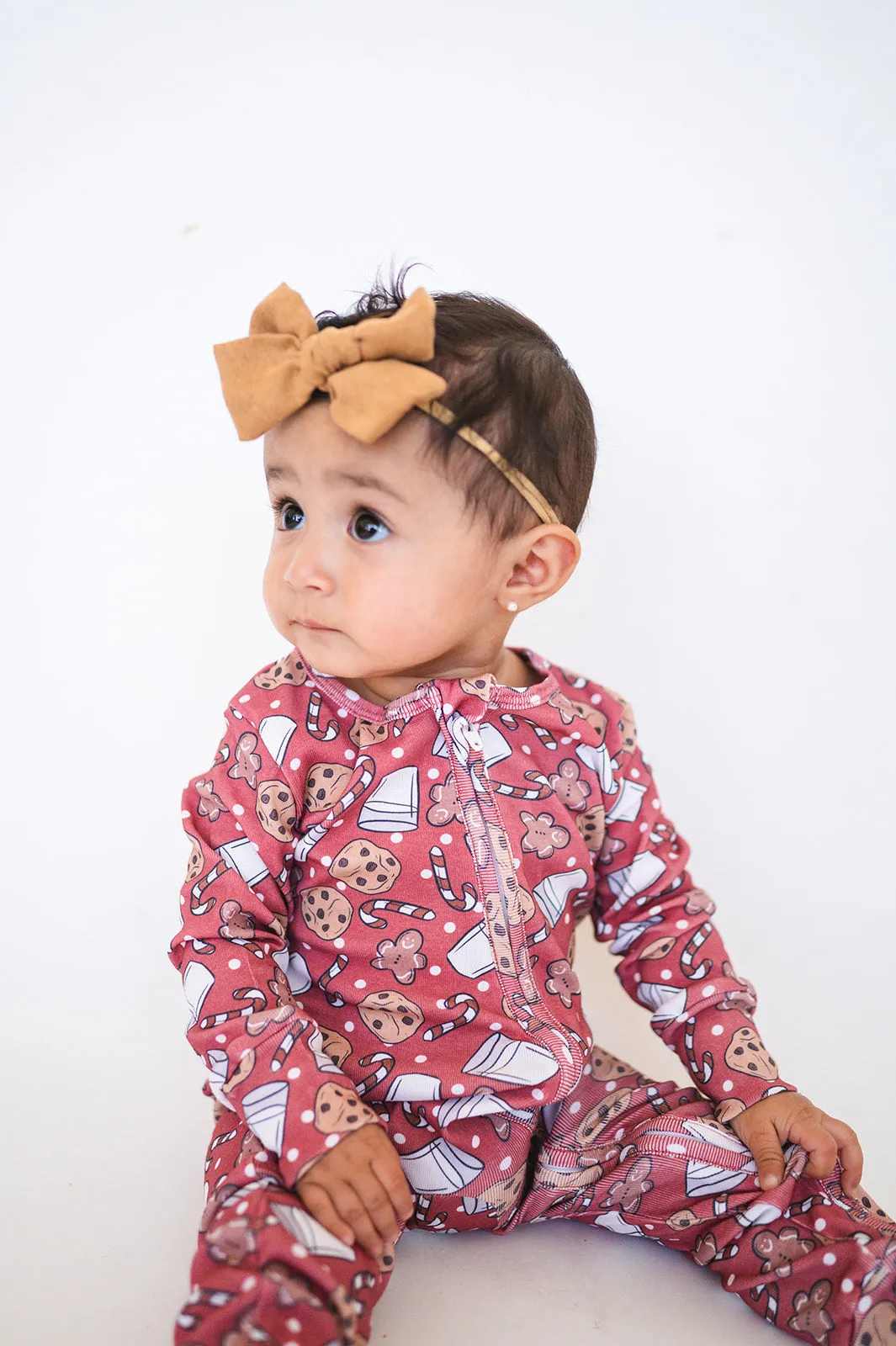 Organic Zip Romper in Milk and Cookies