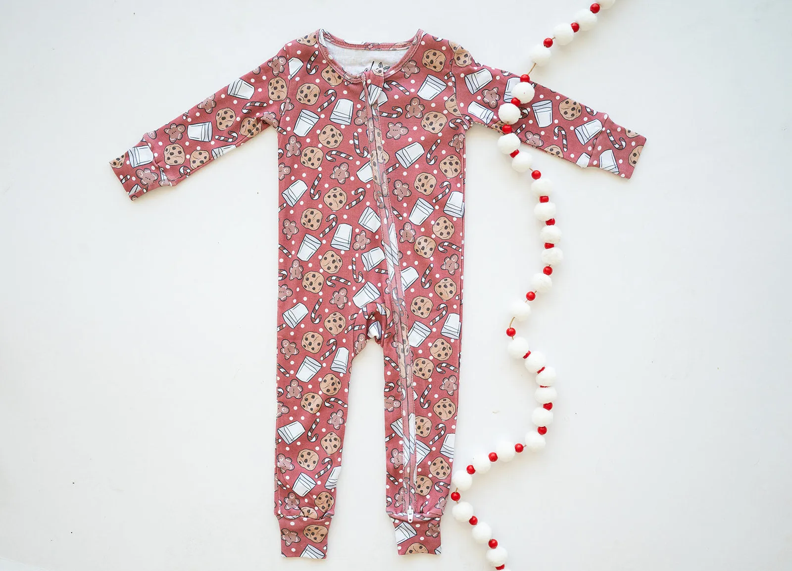 Organic Zip Romper in Milk and Cookies