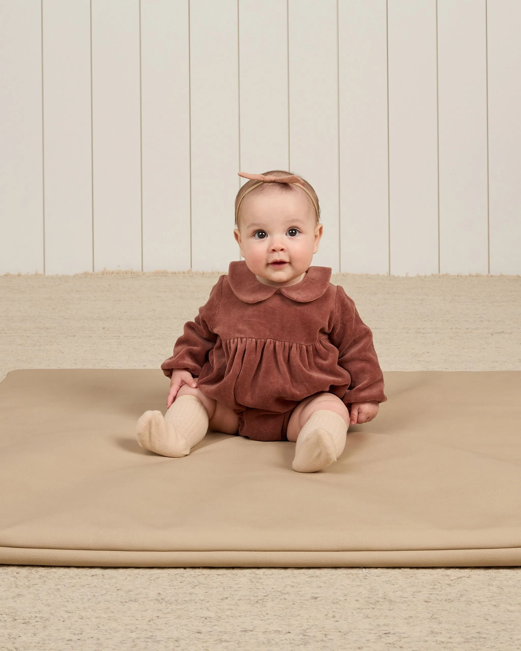 Peter Pan Romper in Cranberry