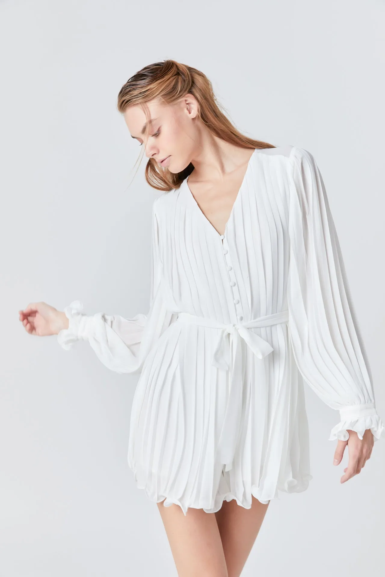Pleated Romper