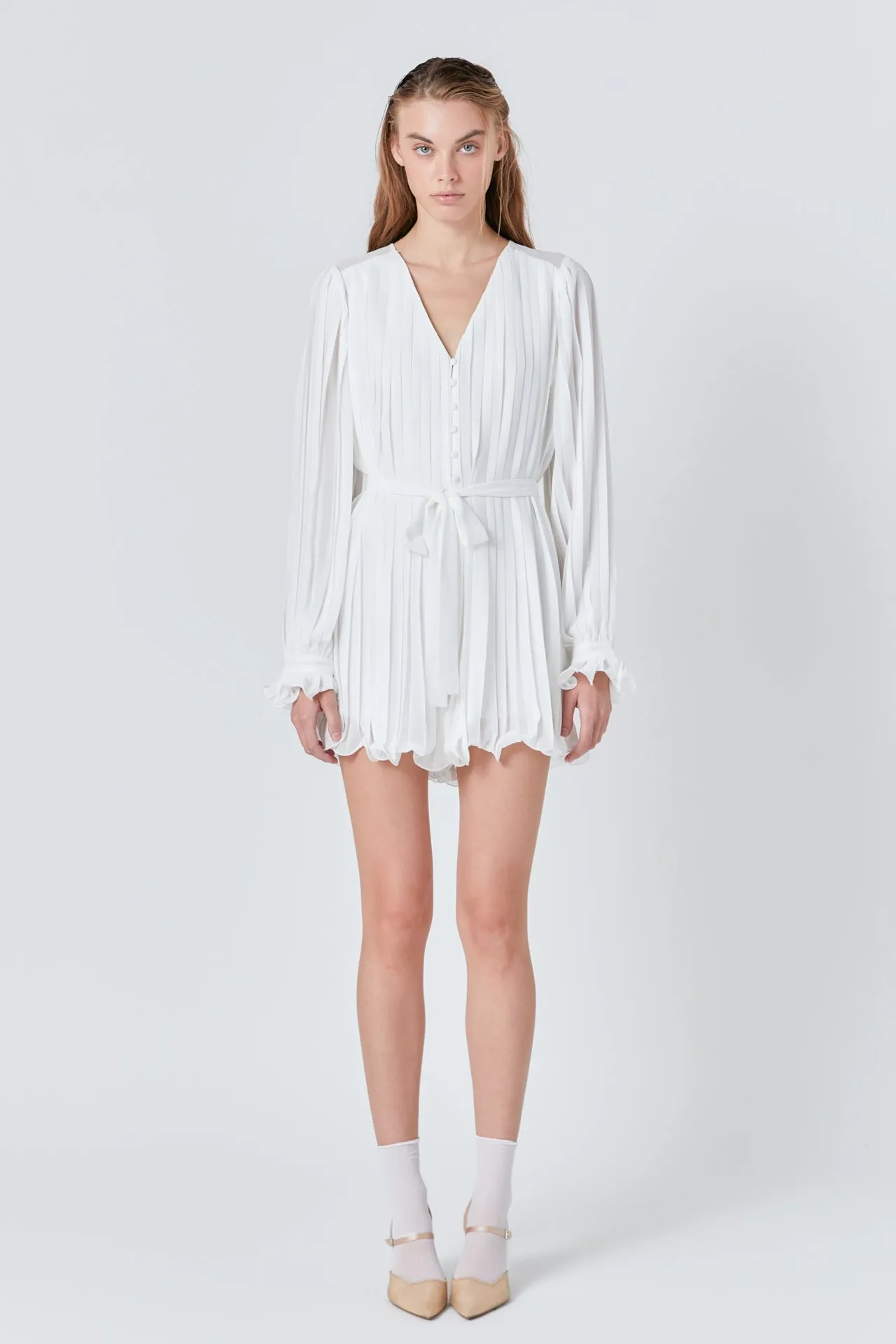 Pleated Romper