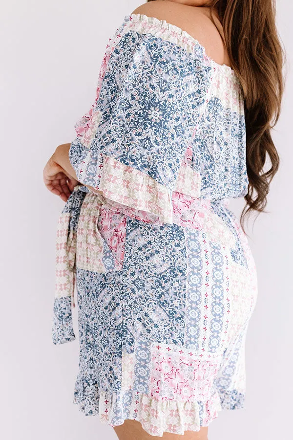 Pompeii Please Off Shoulder Romper In Pink Curves