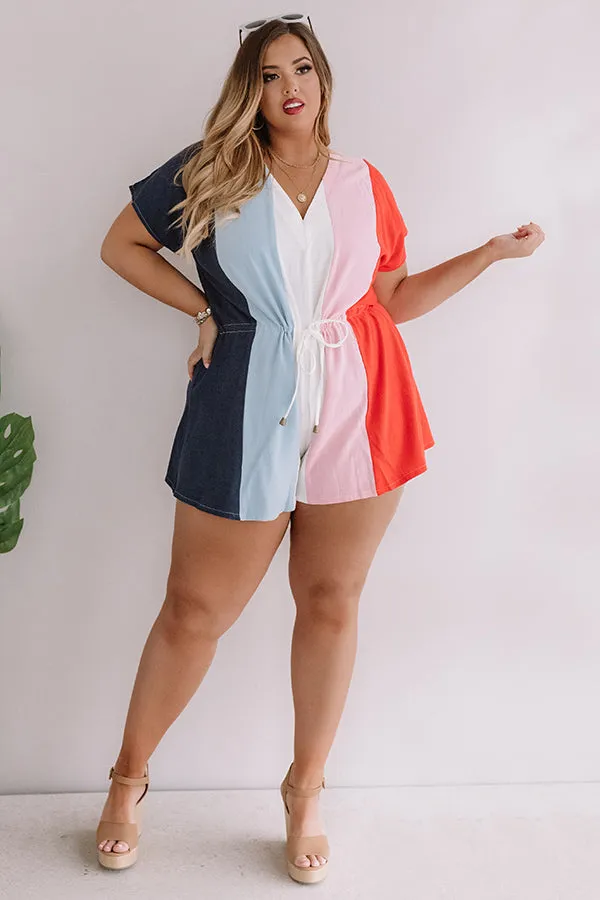 Pool Party In Panama Stripe Romper Curves