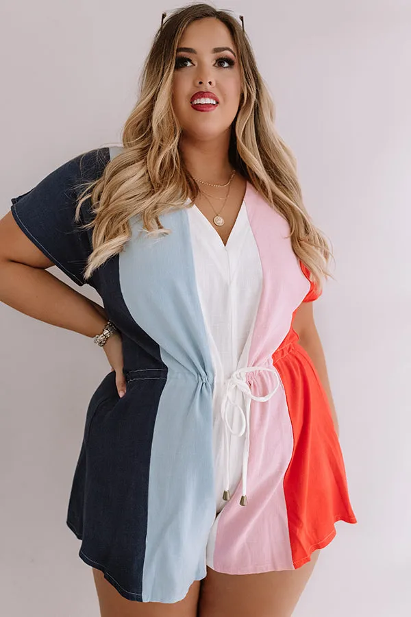 Pool Party In Panama Stripe Romper Curves