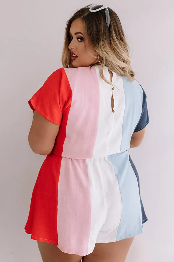 Pool Party In Panama Stripe Romper Curves
