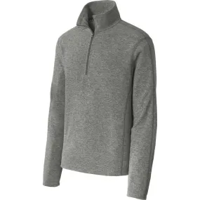 Port Authority Men's Pearl Grey Heather Microfleece 1/2-Zip Pullover
