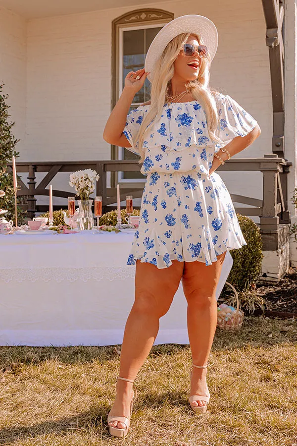Seas The Moment Floral Romper in Blue Curves