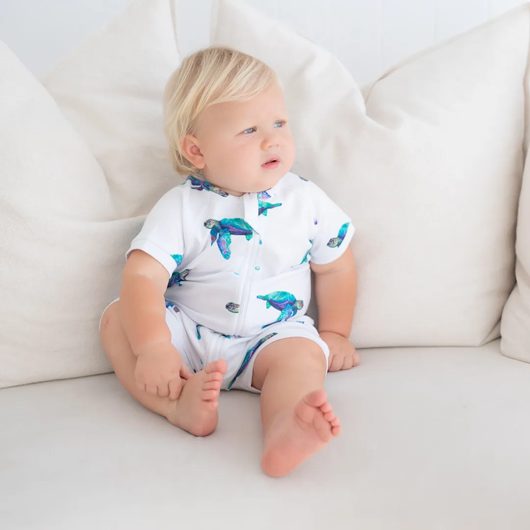 Short Romper - Sea Turtle