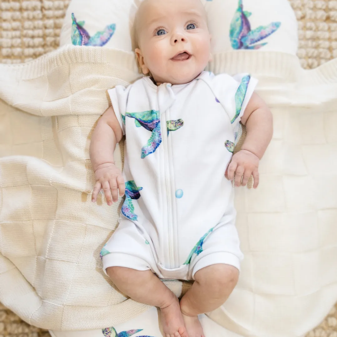 Short Romper - Sea Turtle