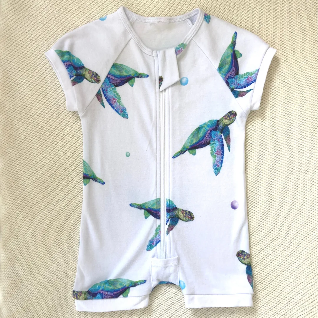 Short Romper - Sea Turtle