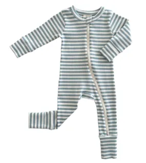 SIIX Organic Cotton Romper-blue stripe