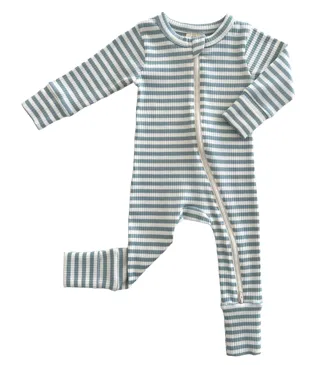 SIIX Organic Cotton Romper-blue stripe