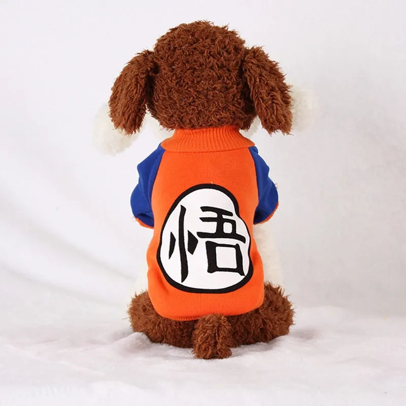 Son Goku Orange Anime Winter Outfit Puppy Sweatshirt