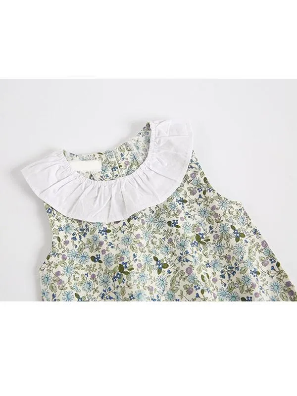 Summer Infant Baby Girls Flowers Print Sleeveless Bodysuit