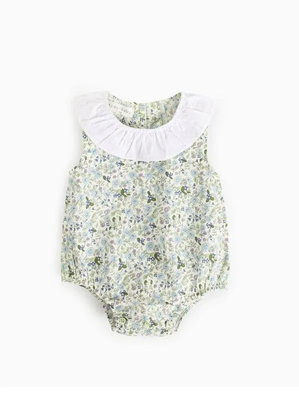 Summer Infant Baby Girls Flowers Print Sleeveless Bodysuit