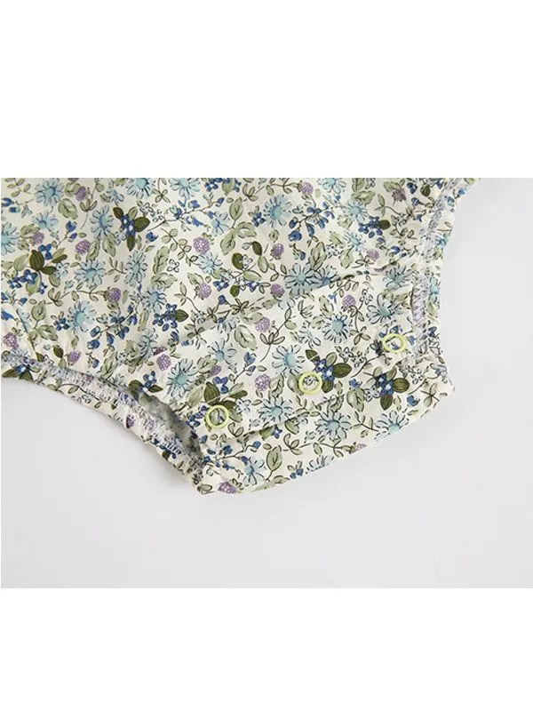 Summer Infant Baby Girls Flowers Print Sleeveless Bodysuit