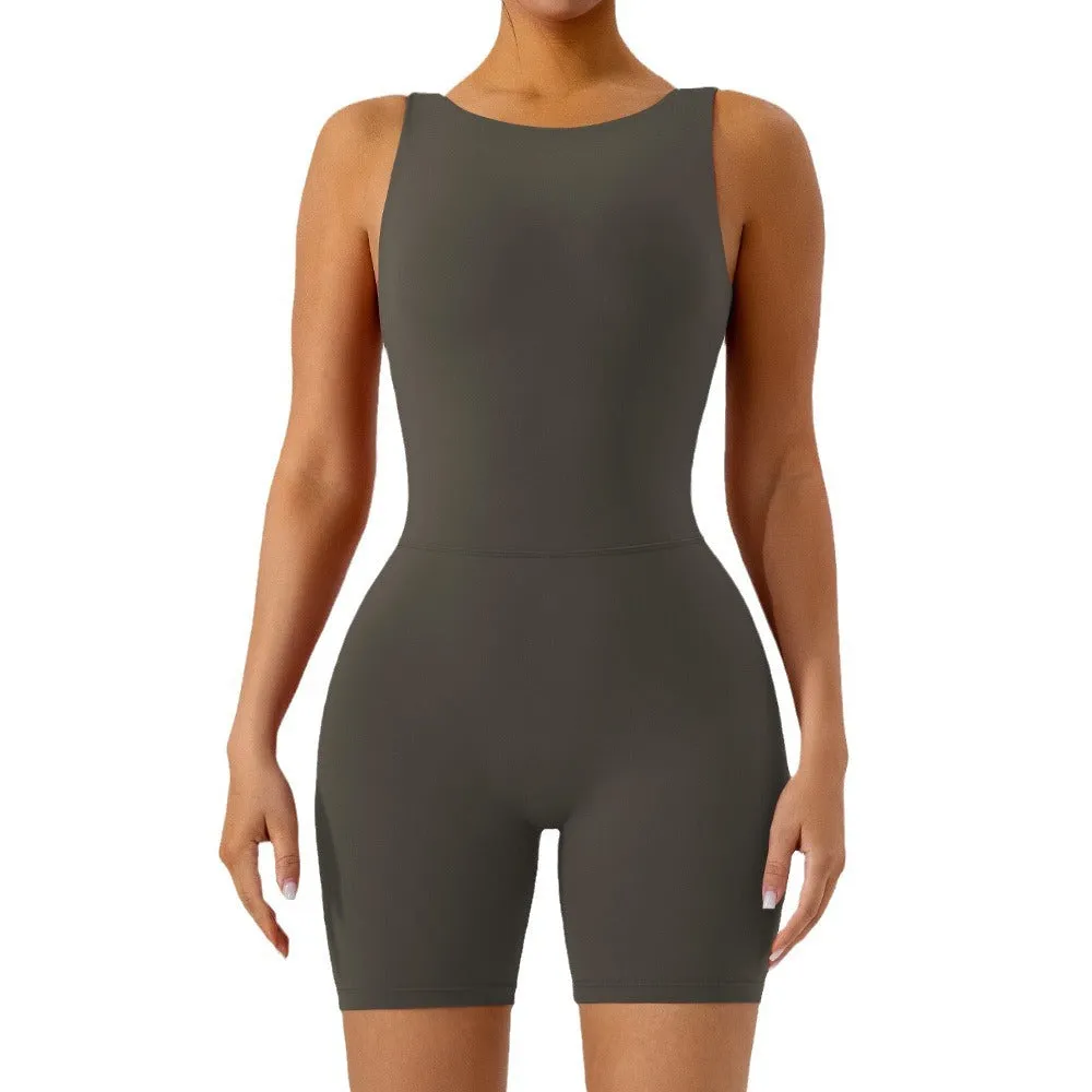 Trend4us Women's Backless Activewear Romper