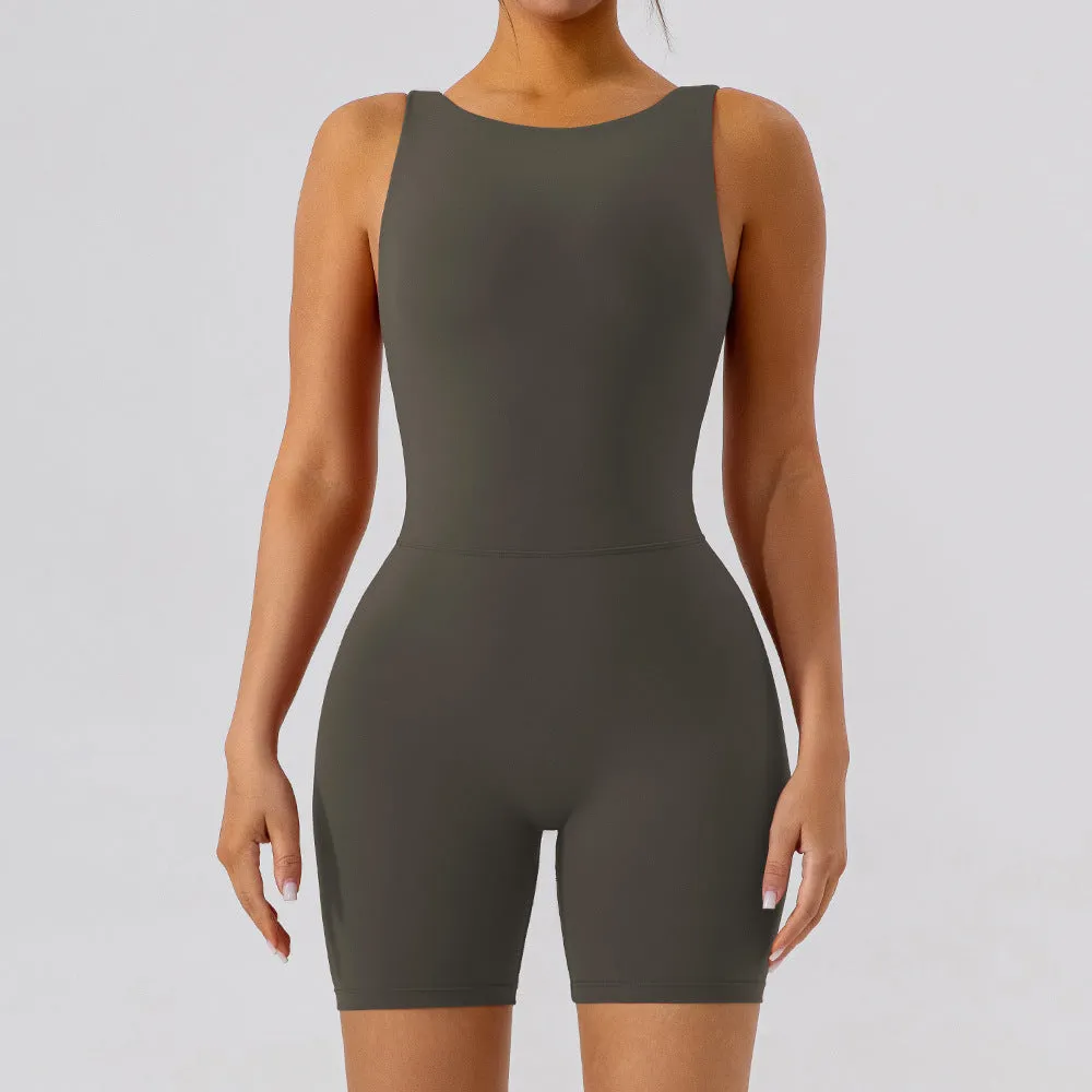 Trend4us Women's Backless Activewear Romper