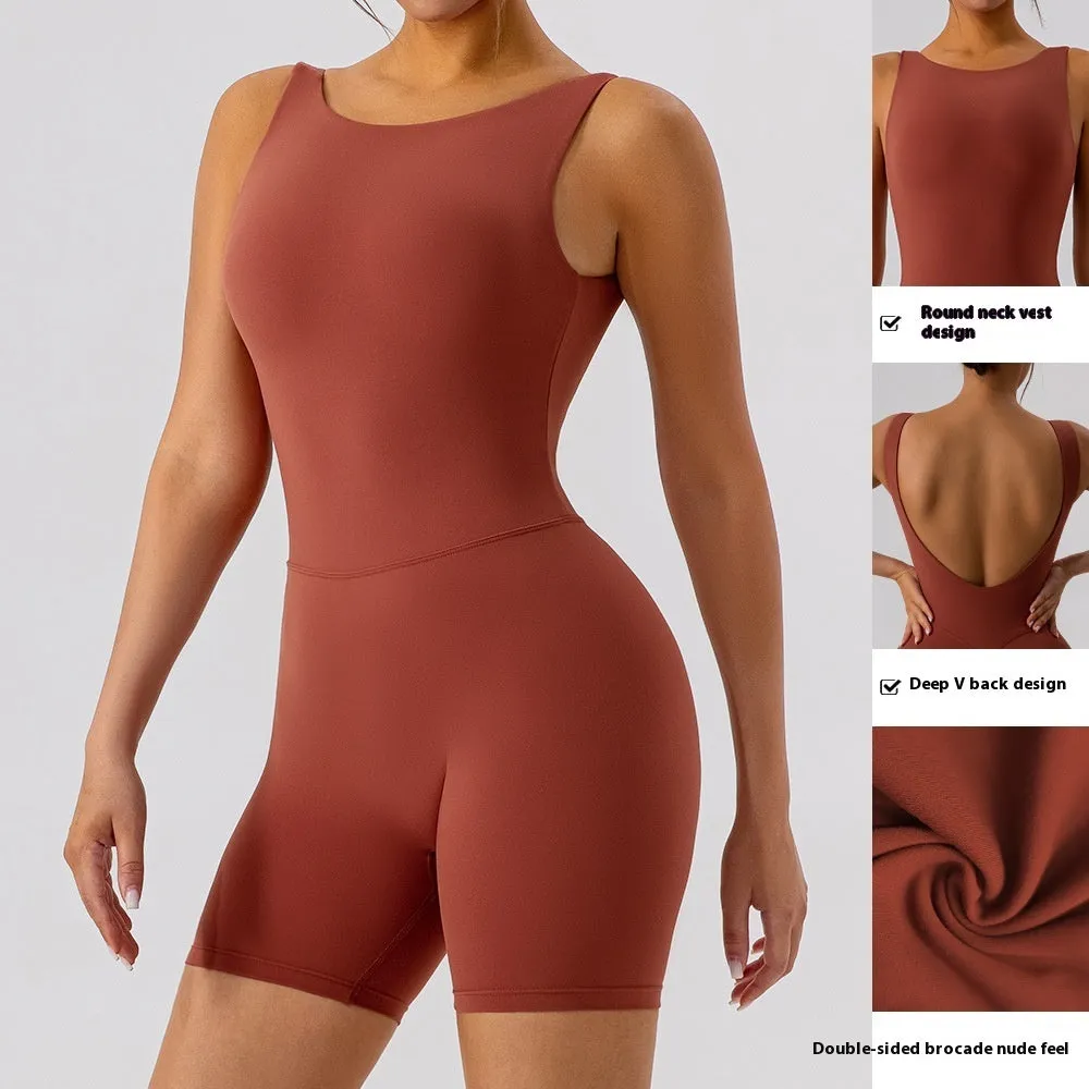Trend4us Women's Backless Activewear Romper