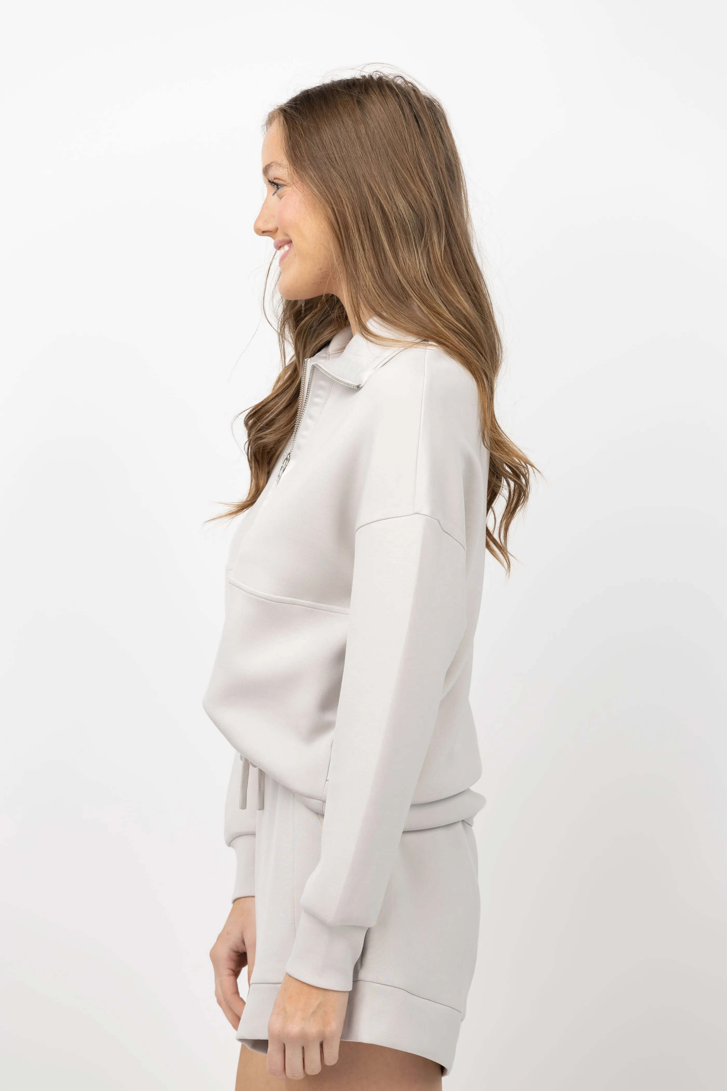 Varley Keller 1/2 Zip Sweatshirt in Vapour Blue