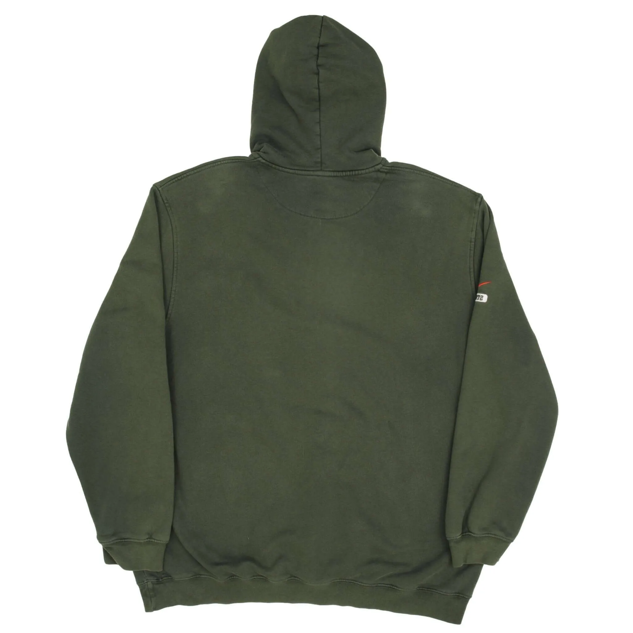 VINTAGE NIKE SWOOSH SPELLOUT GREEN QUARTER ZIP HOODIE SWEATSHIRT 2000S 2XL