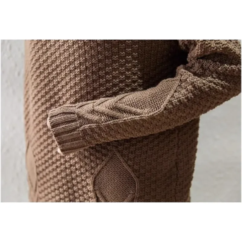 Women's Warm Turtleneck Jumper with Cable Knit Sleeves | Ideal for Autumn/Winter